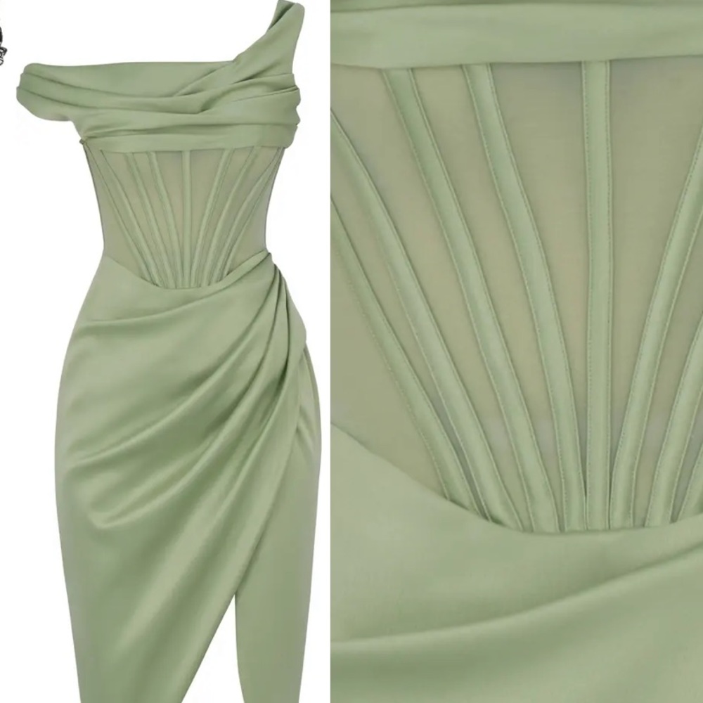 House of CB Lulu corset dress in pistachio (S)